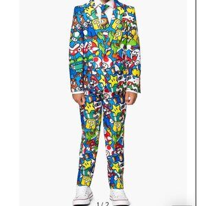 OppoSuits Super Mario Two-Piece Suit with Tie Size 4